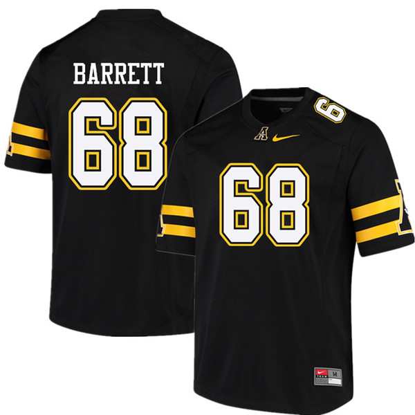 Men #68 Brody Barrett Appalachian State Mountaineers College Football Jerseys Sale-Black